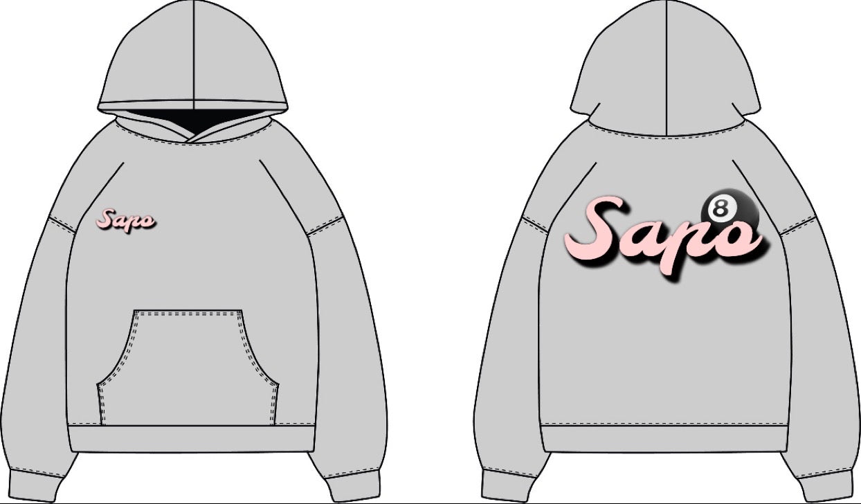 Grey Sapo cuffed hoodie